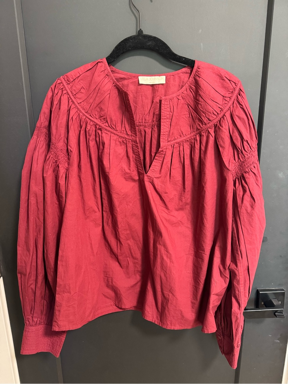Ulla Johnson Women's Red Peasant Blouse